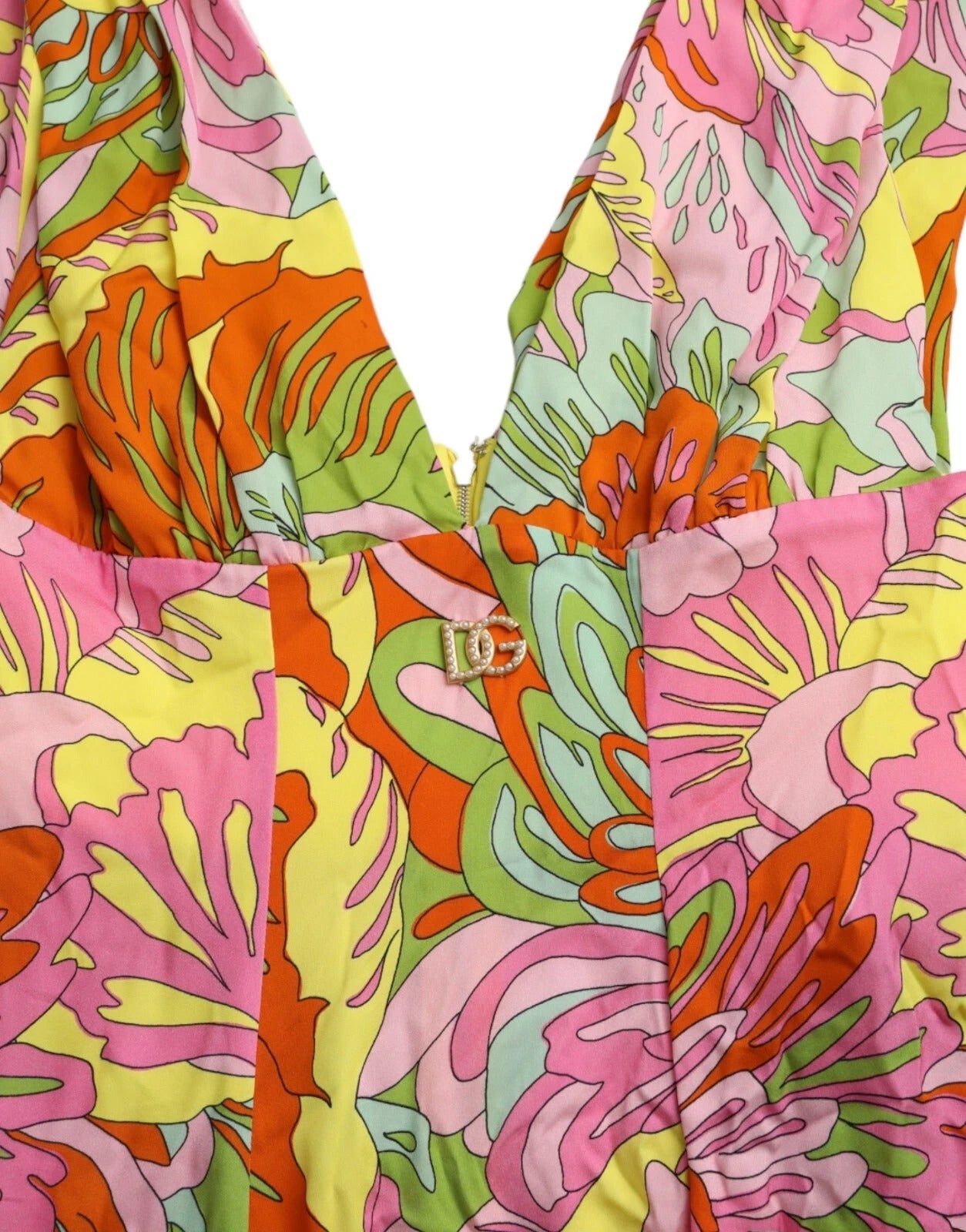 Minivestido evasé de seda con estampado floral multicolor de Dolce & Gabbana