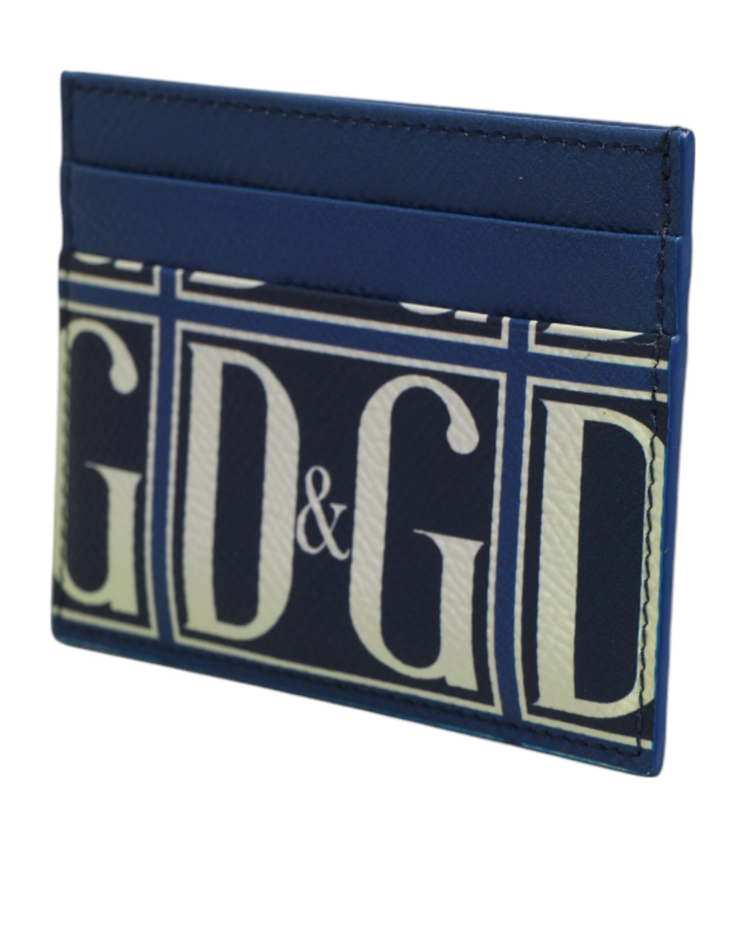 Tarjetero cartera con monograma DG de piel de becerro azul de Dolce & Gabbana