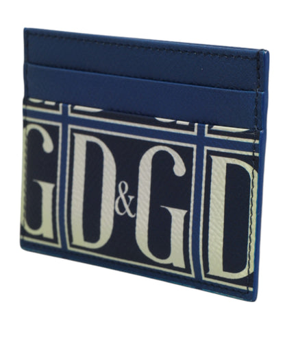 Tarjetero cartera con monograma DG de piel de becerro azul de Dolce & Gabbana