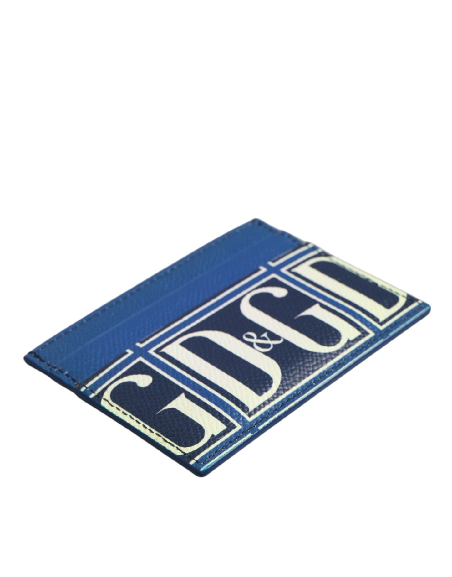 Tarjetero cartera con monograma DG de piel de becerro azul de Dolce & Gabbana