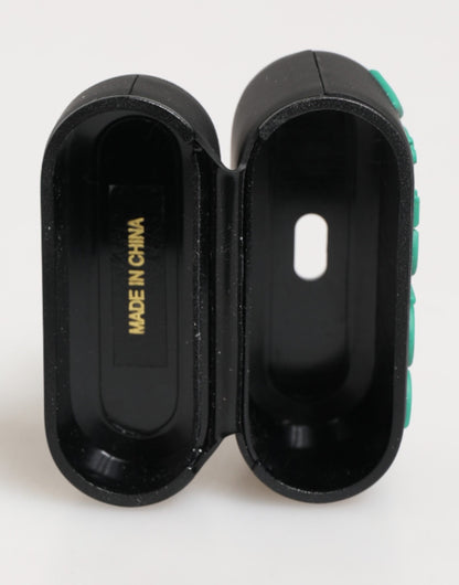 Funda para AirPods Dolce & Gabbana negra de goma con logo en relieve