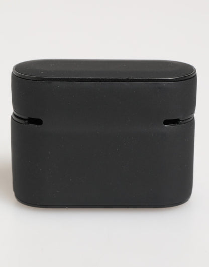 Funda para Airpods Dolce & Gabbana negra, naranja, de goma con logo grabado en relieve