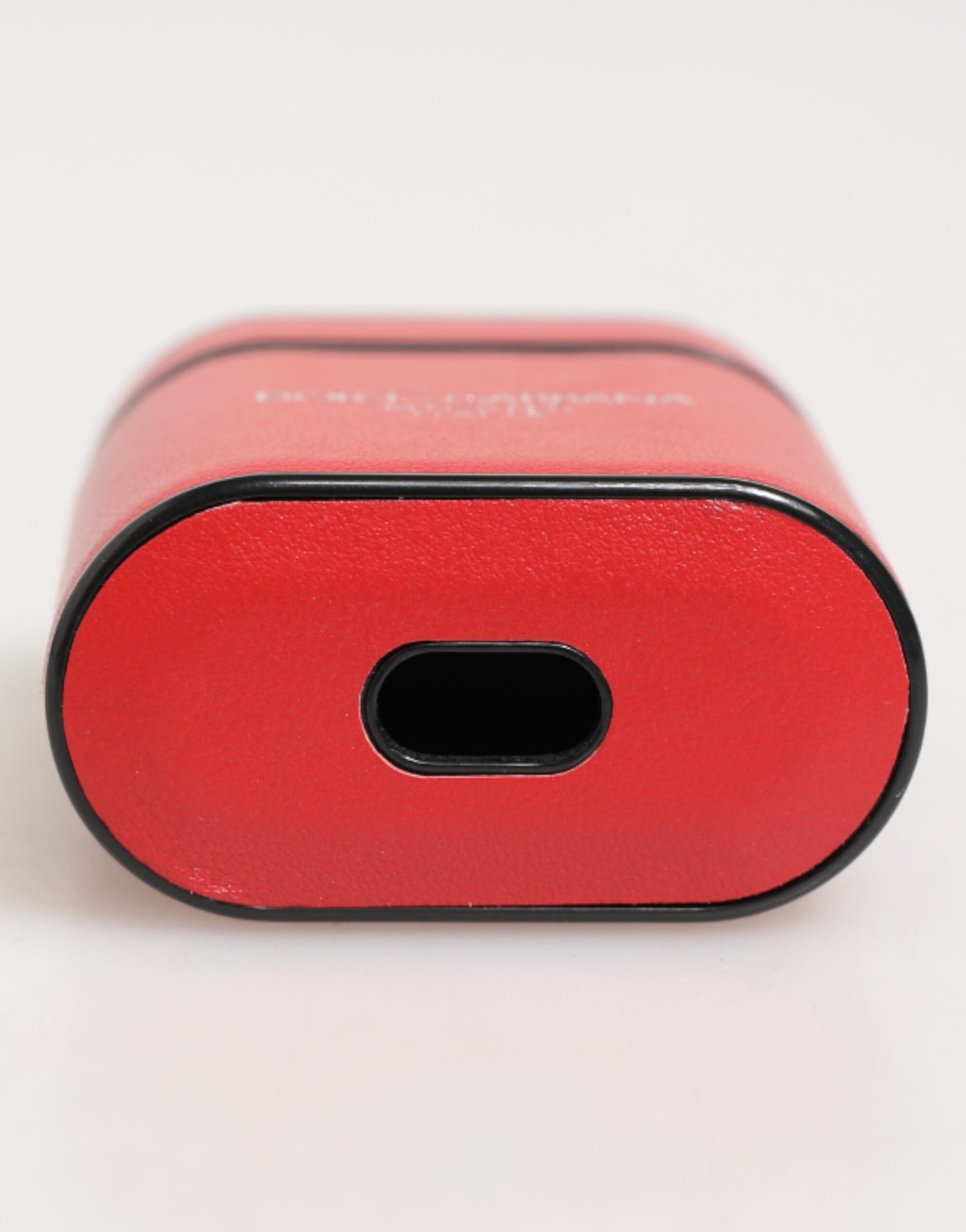 Estuche para Airpods Dolce & Gabbana de cuero de becerro rojo y blanco con logotipo flip