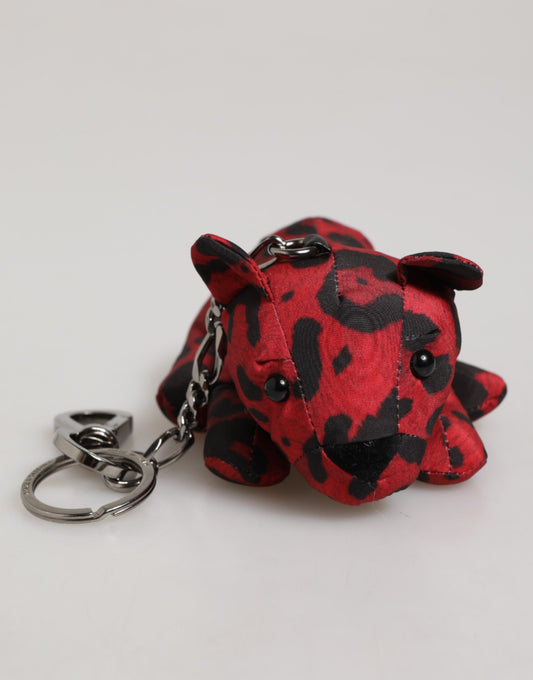 Llavero con silueta de animal de poliéster rojo y negro de Dolce & Gabbana