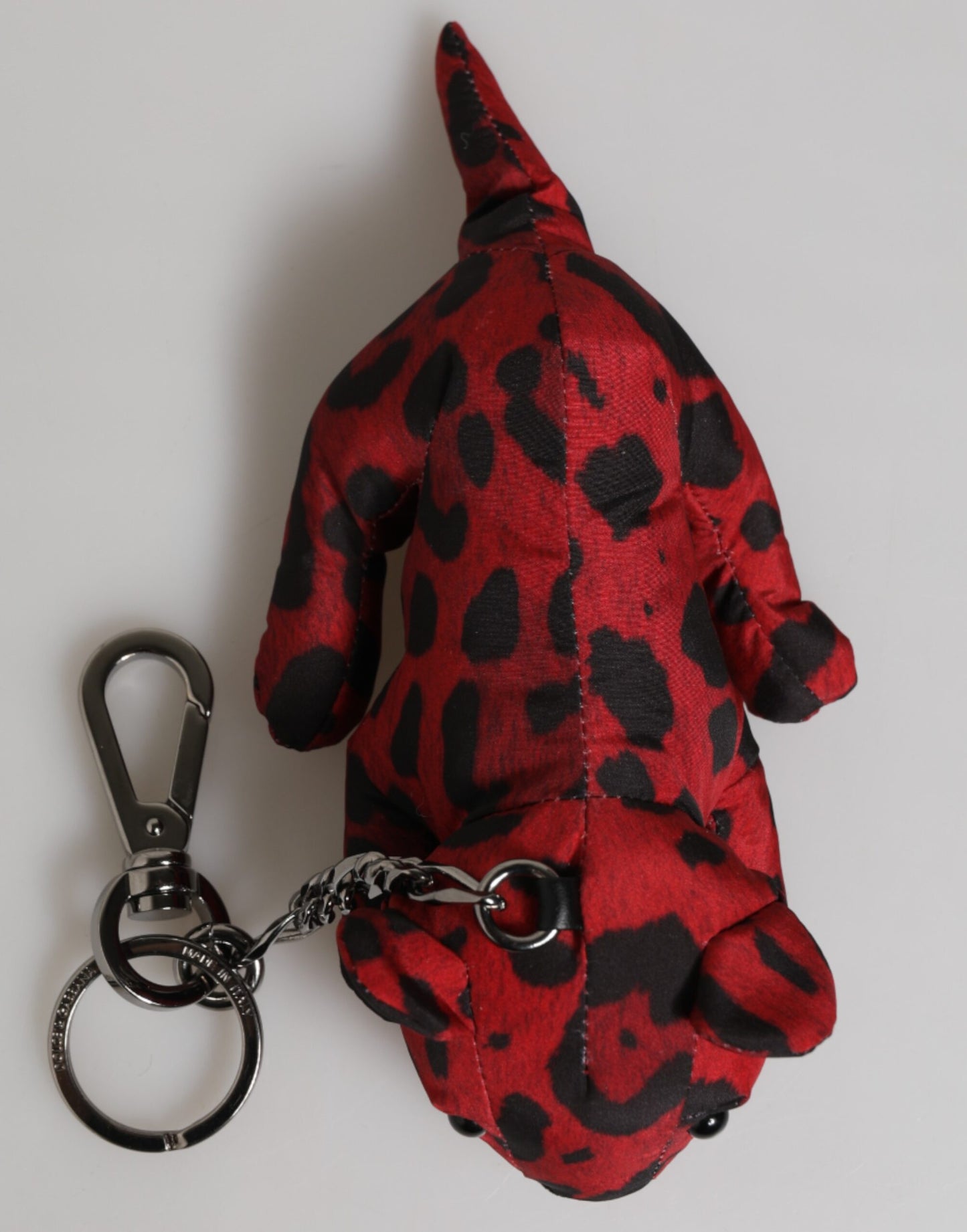 Llavero con silueta de animal de poliéster rojo y negro de Dolce & Gabbana