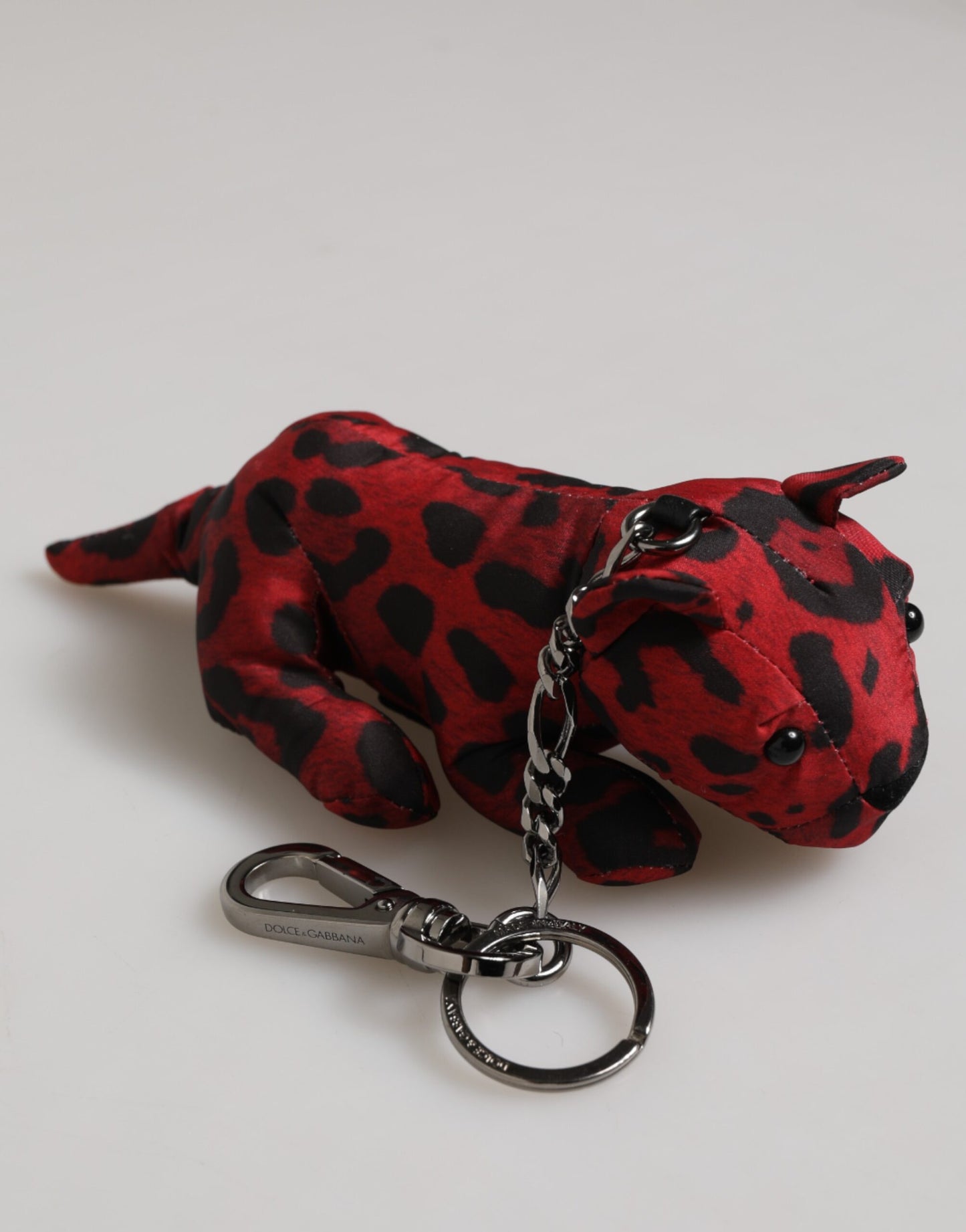 Llavero con silueta de animal de poliéster rojo y negro de Dolce & Gabbana