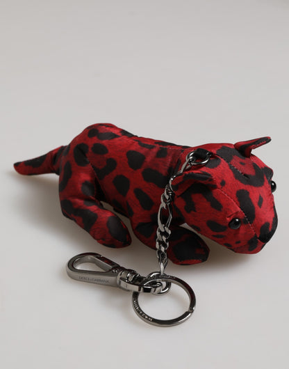 Llavero con silueta de animal de poliéster rojo y negro de Dolce & Gabbana