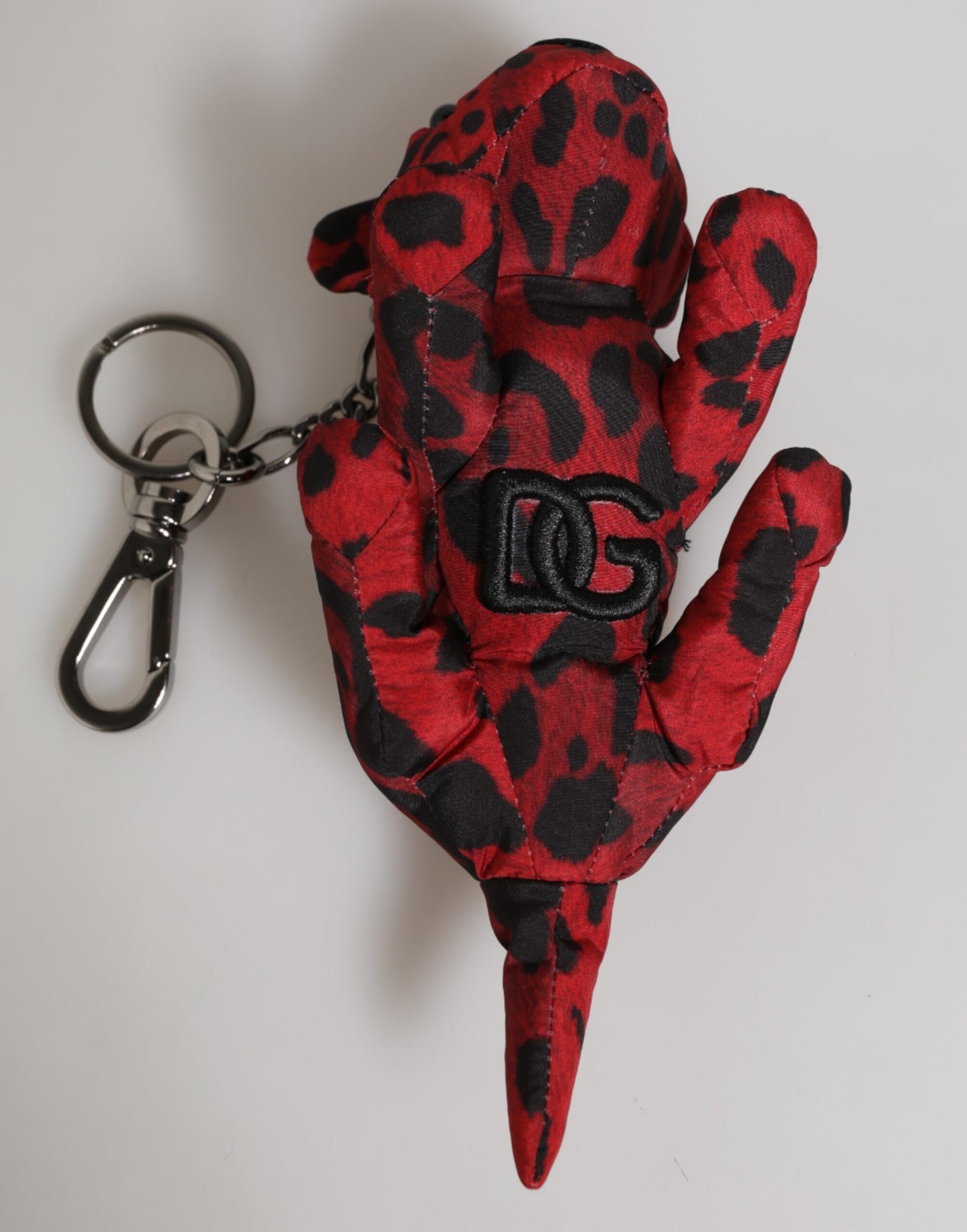Llavero con silueta de animal de poliéster rojo y negro de Dolce & Gabbana
