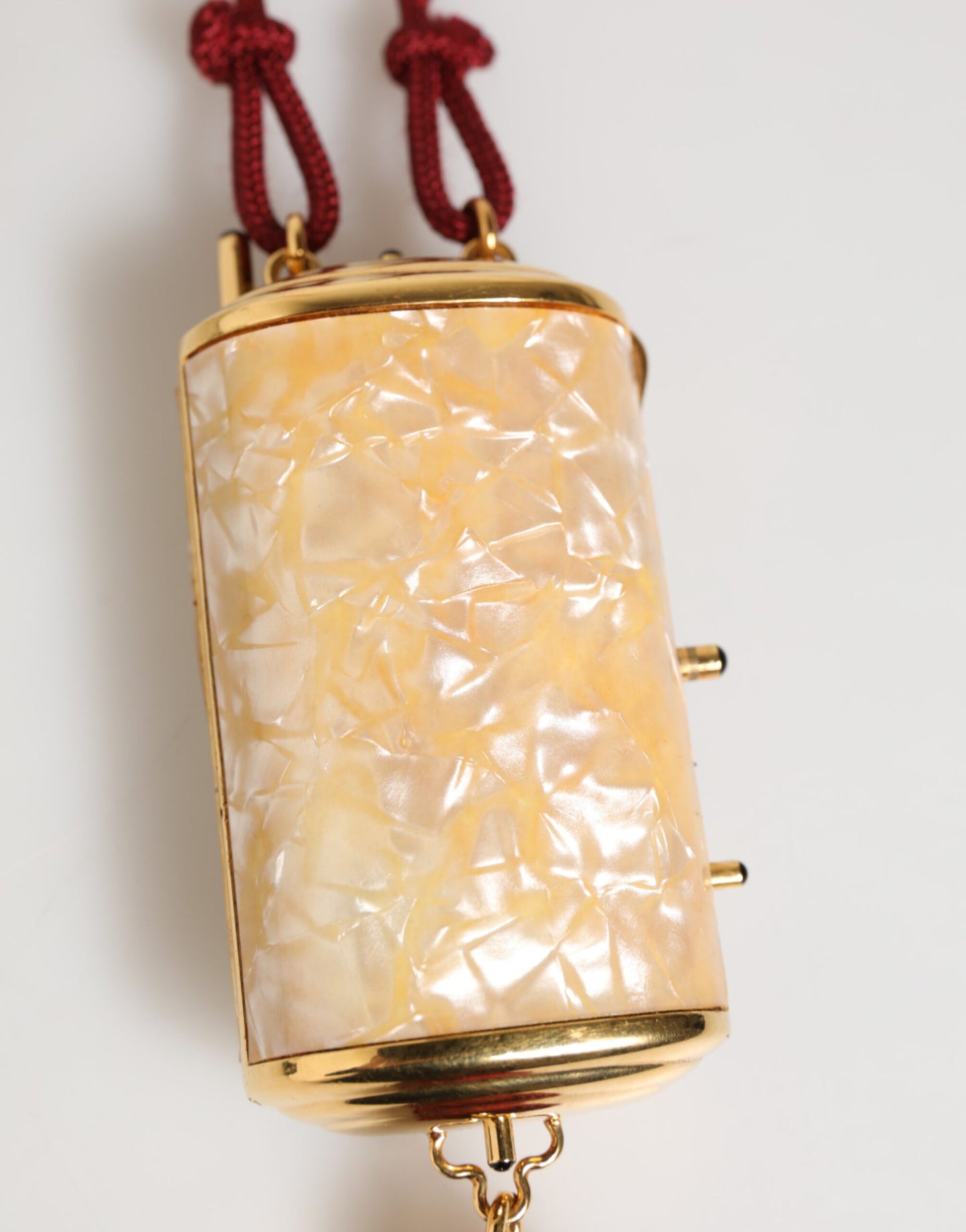 Bolso Colgante Minibolso Cruzado Dolce & Gabbana de Resina Blanca y Metal Dorado
