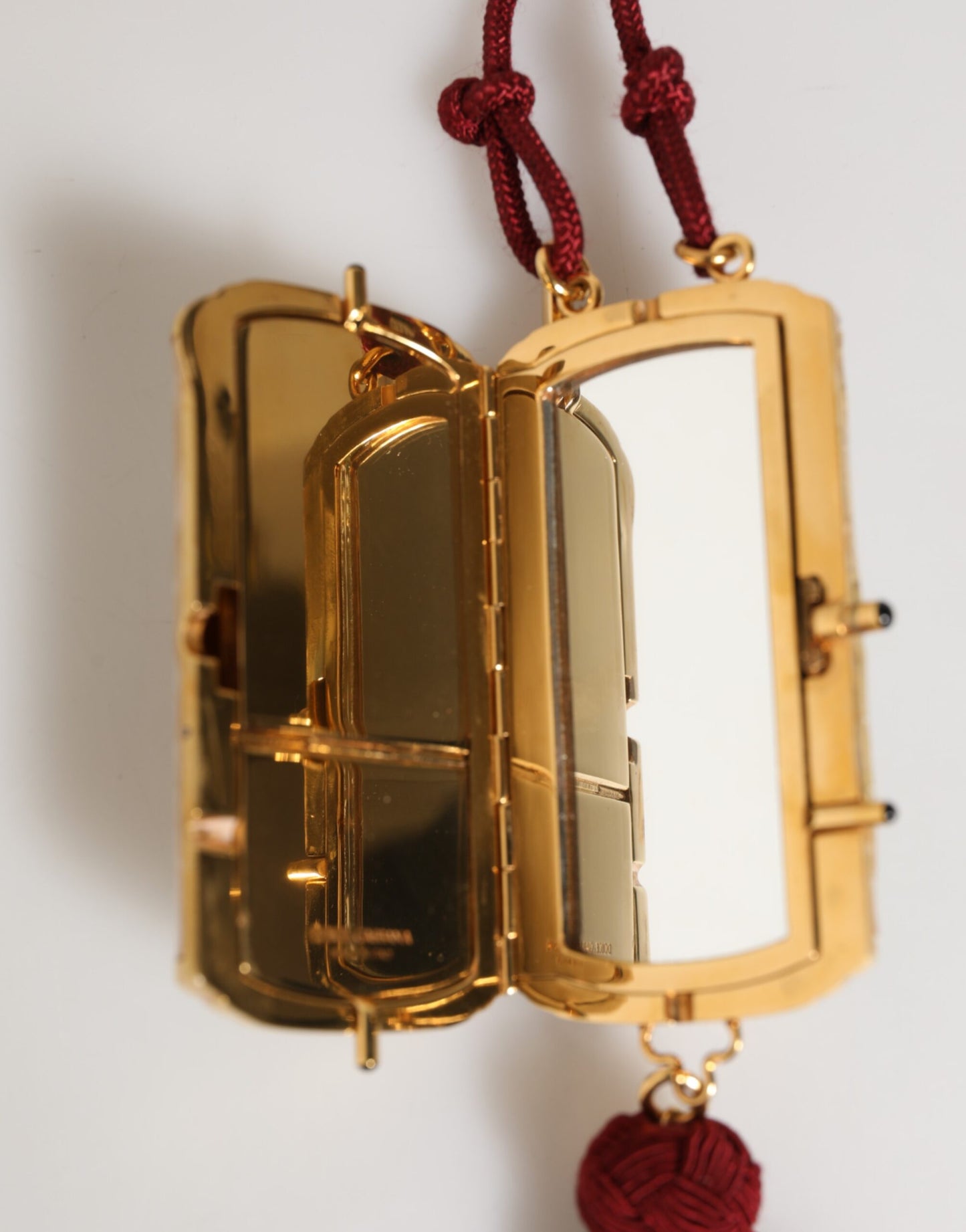 Bolso Colgante Minibolso Cruzado Dolce & Gabbana de Resina Blanca y Metal Dorado