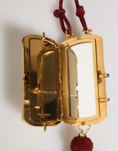 Bolso Colgante Minibolso Cruzado Dolce & Gabbana de Resina Blanca y Metal Dorado