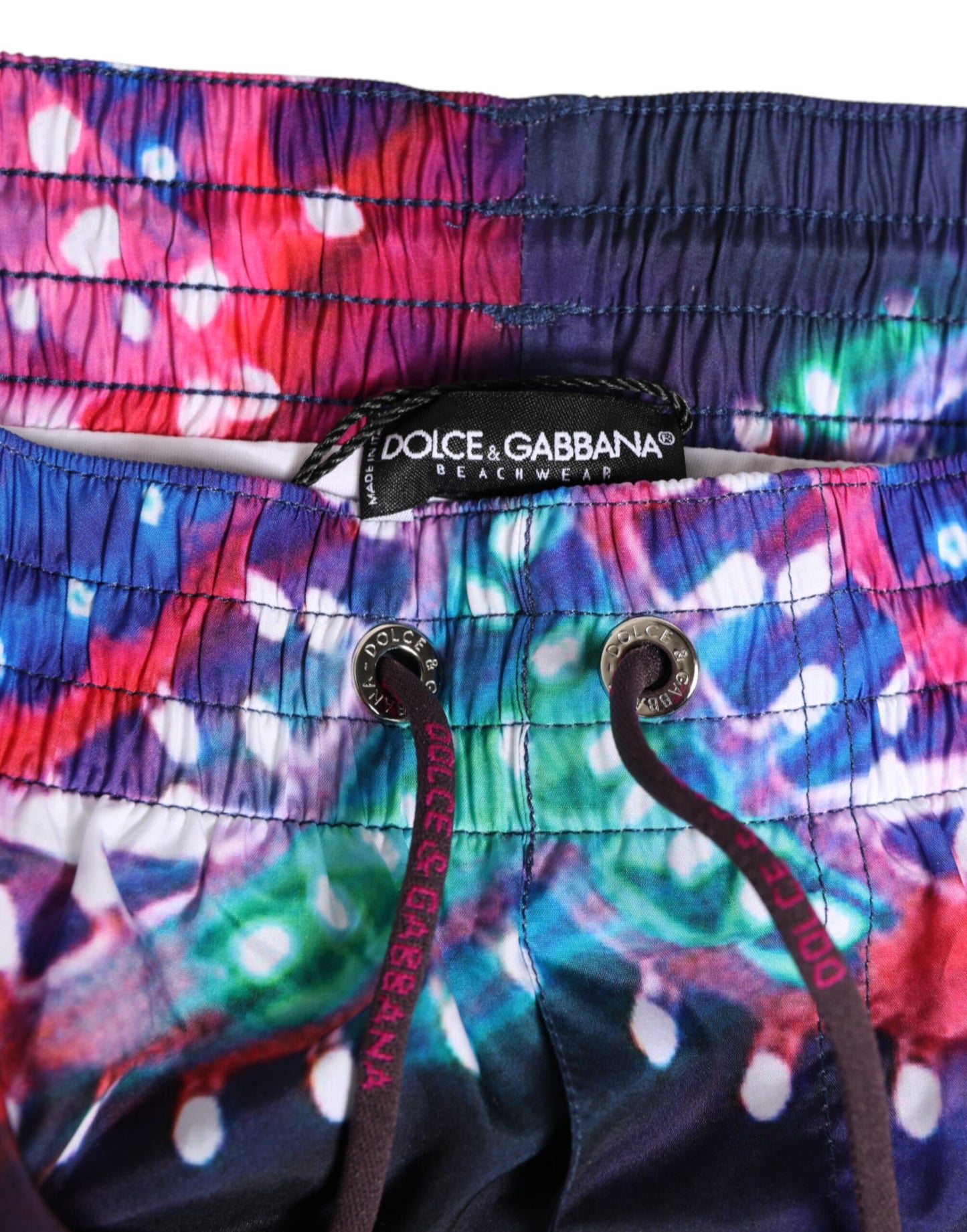 Traje de Baño Shorts de Poliéster con Estampado Neón Multicolor Dolce & Gabbana