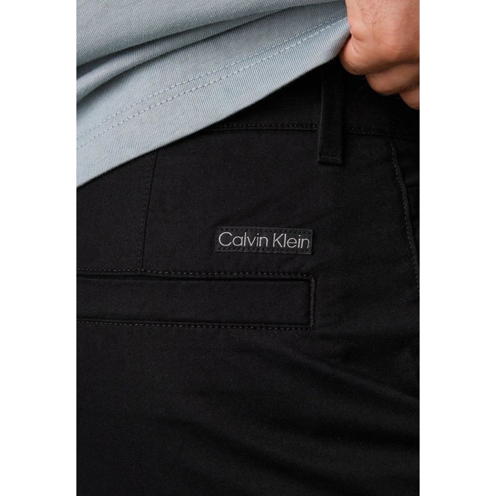Calvin Klein Jeans Pantalones Chinos Negros de Algodón Reciclado