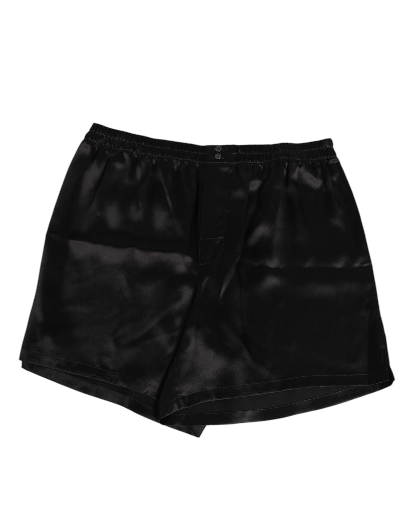 Dolce & Gabbana Boxer de Baño de Seda Satinada Elástica Negra para Hombre