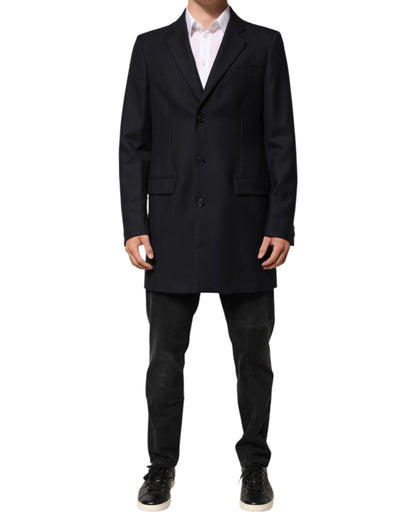 Chaqueta Traje Blazer Abrigo de Lana Azul Oscuro para Hombre Dolce & Gabbana