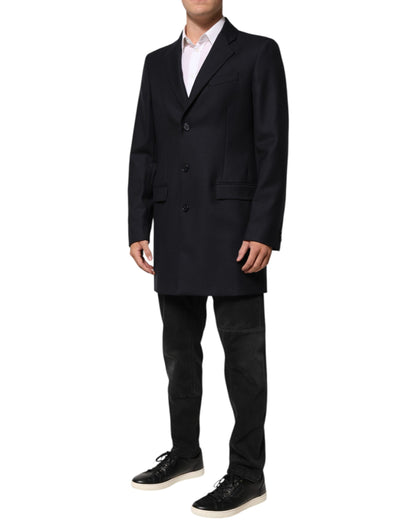 Chaqueta Traje Blazer Abrigo de Lana Azul Oscuro para Hombre Dolce & Gabbana