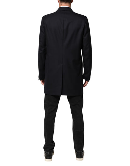 Chaqueta Traje Blazer Abrigo de Lana Azul Oscuro para Hombre Dolce & Gabbana