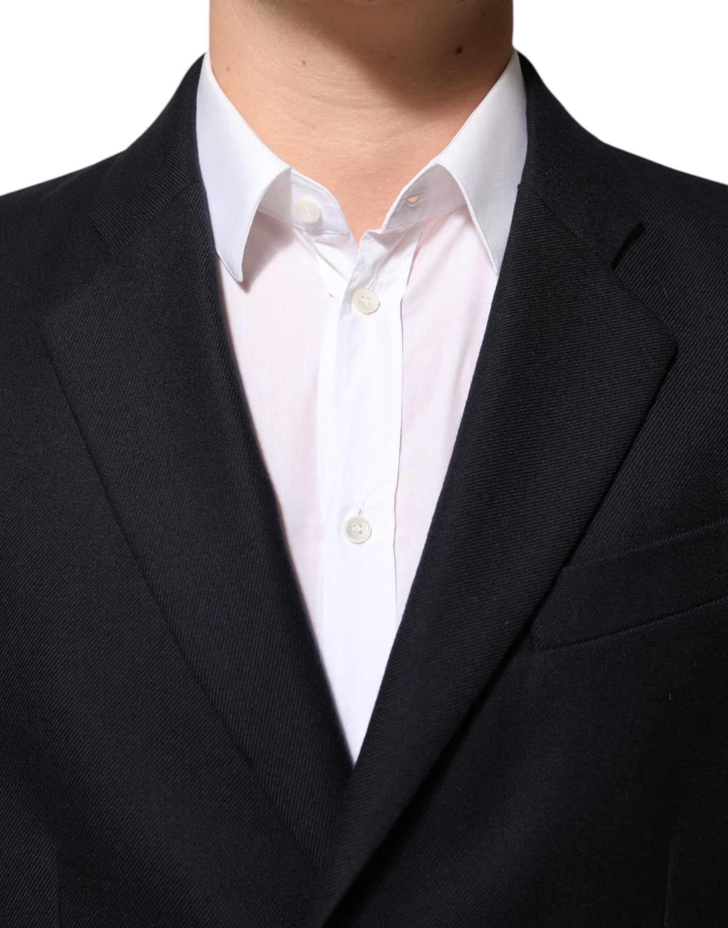 Chaqueta Traje Blazer Abrigo de Lana Azul Oscuro para Hombre Dolce & Gabbana