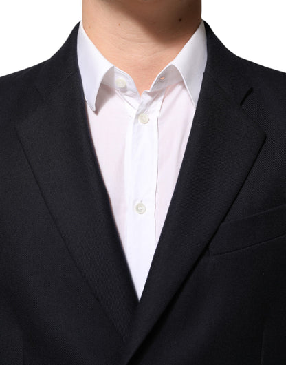 Chaqueta Traje Blazer Abrigo de Lana Azul Oscuro para Hombre Dolce & Gabbana