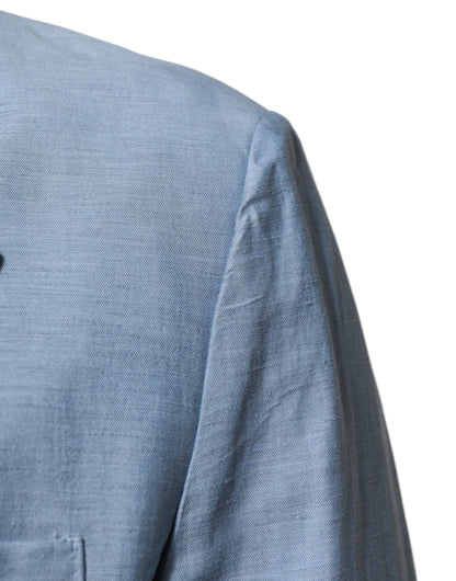 Blazer cruzado de lino para hombre Dolce & Gabbana azul claro