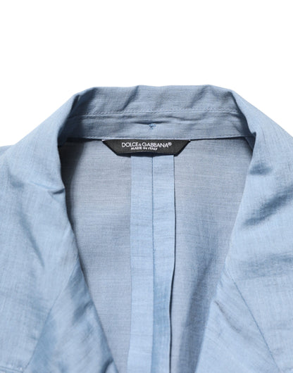 Blazer cruzado de lino para hombre Dolce & Gabbana azul claro
