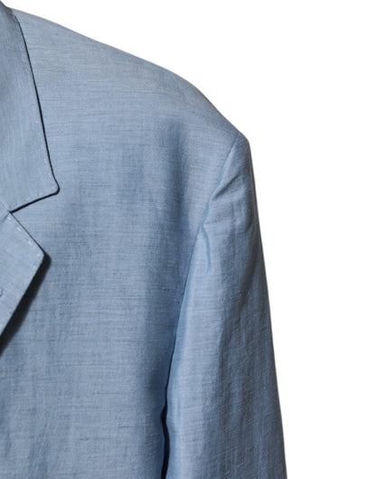 Blazer cruzado de lino para hombre Dolce & Gabbana azul claro