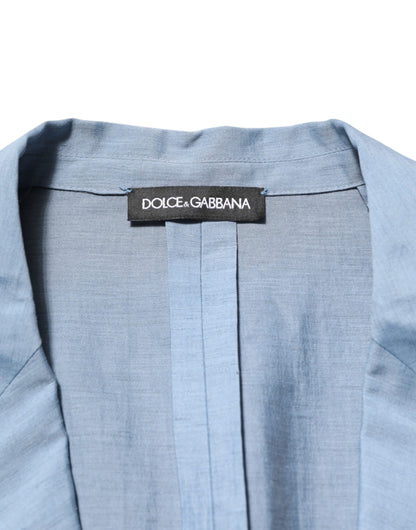 Blazer cruzado de lino para hombre Dolce & Gabbana azul claro