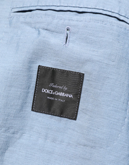 Blazer cruzado de lino para hombre Dolce & Gabbana azul claro