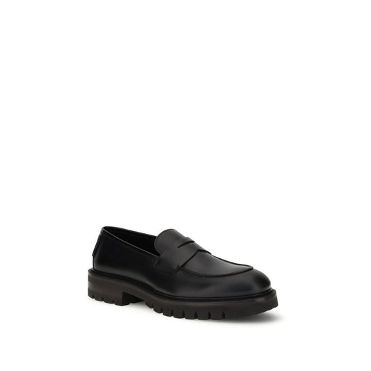 Mocasines sin cordones de piel de becerro negra Bos Taurus Ferragamo