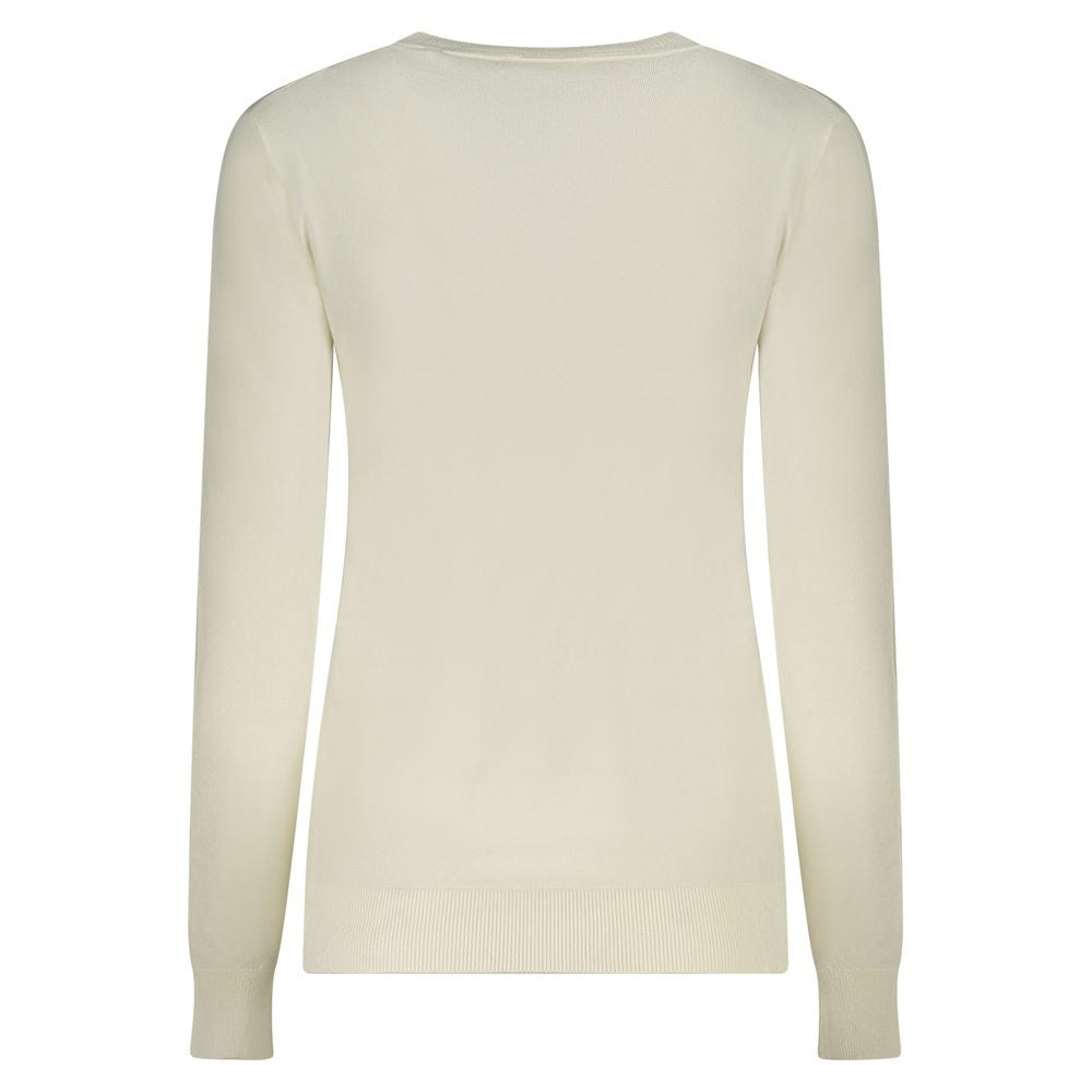 Camiseta de manga larga de viscosa blanca para mujer Guess Jeans