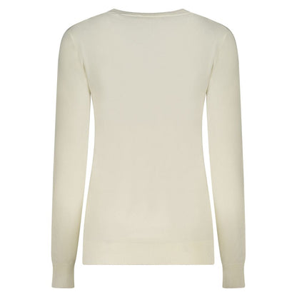 Camiseta de manga larga de viscosa blanca para mujer Guess Jeans