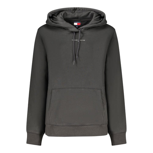 Sudadera con capucha de algodón negra para mujer Tommy Hilfiger
