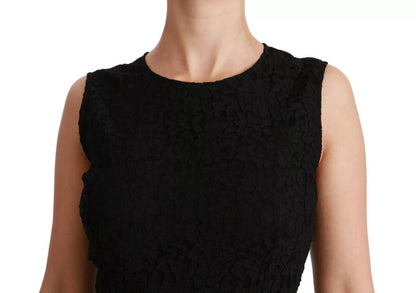 Dolce & Gabbana Vestido Ceñido de Encaje Negro Corte Tubo PARA EL PERSONAL