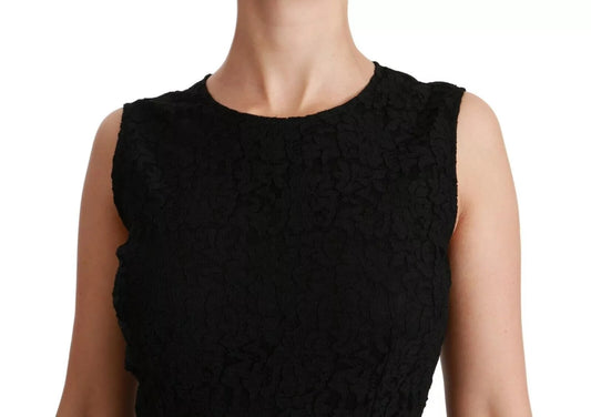 Dolce & Gabbana Vestido Ceñido de Encaje Negro Corte Tubo PARA EL PERSONAL
