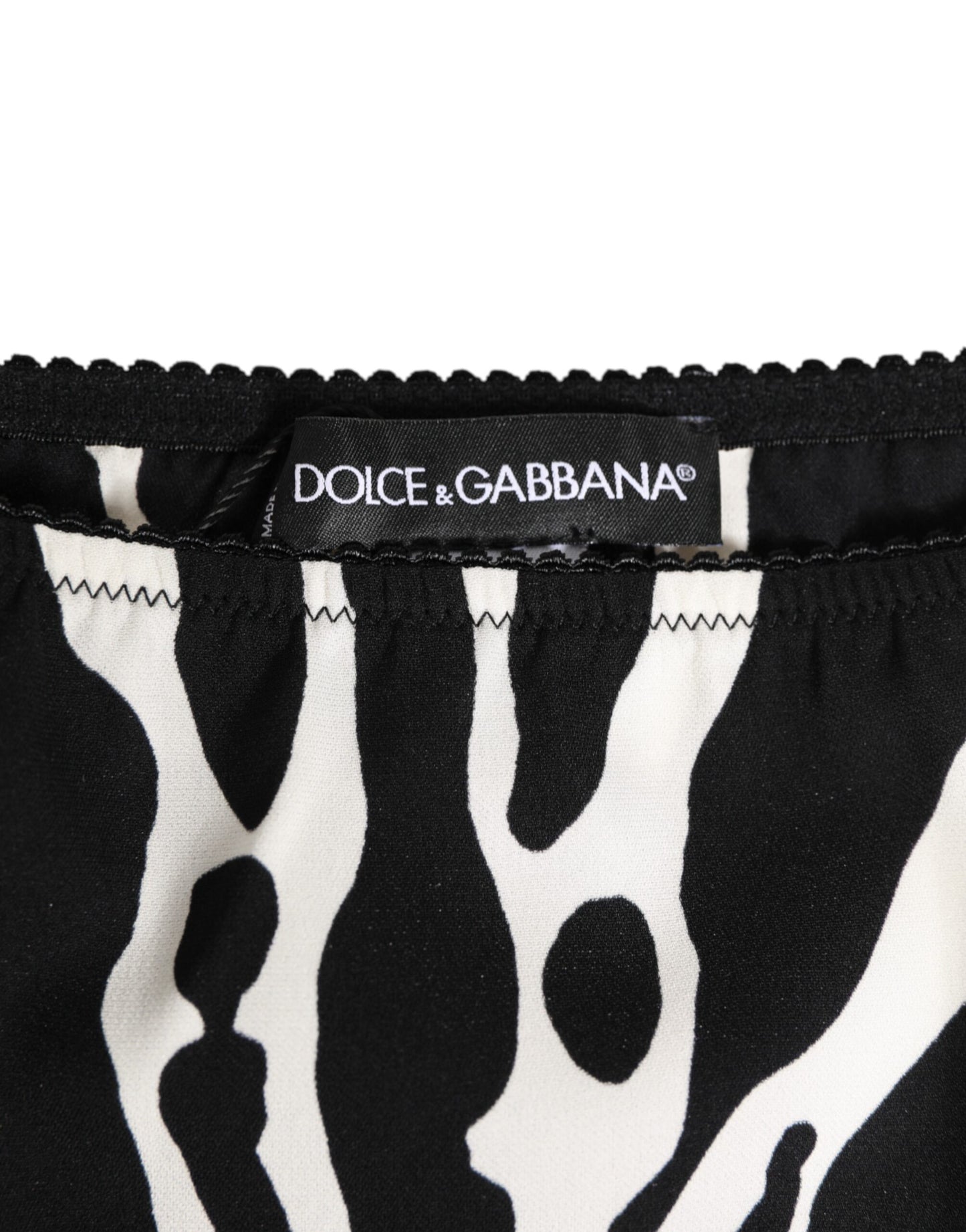 Ropa Interior Tipo Slip Estampado Cebra Blanco y Negro de Dolce & Gabbana