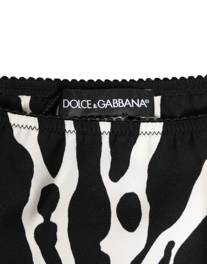 Ropa Interior Tipo Slip Estampado Cebra Blanco y Negro de Dolce & Gabbana