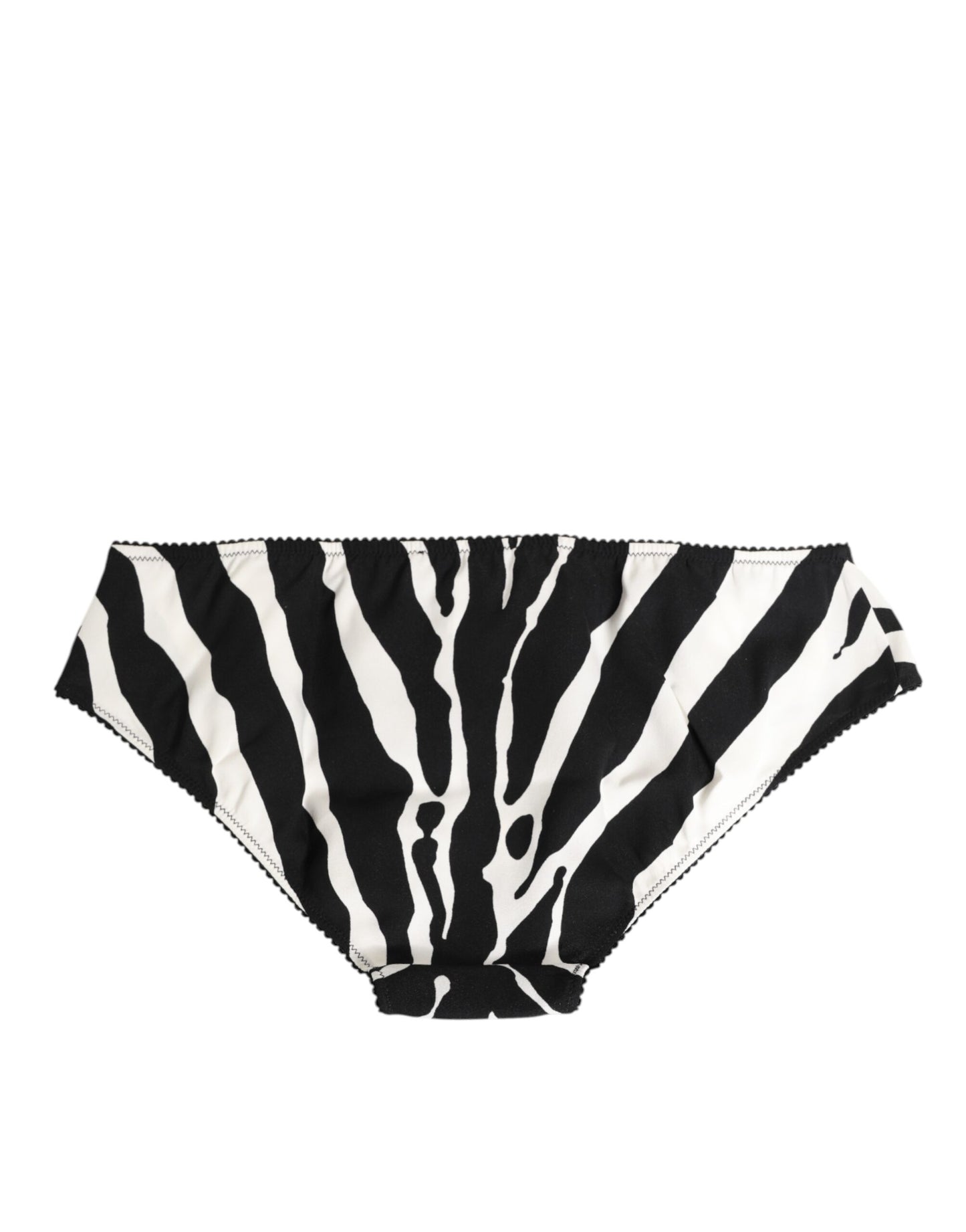 Ropa Interior Tipo Slip Estampado Cebra Blanco y Negro de Dolce & Gabbana