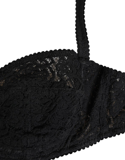 Dolce & Gabbana Sujetador con aros de encaje negro Lencería Ropa interior
