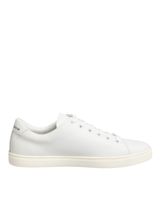 Zapatillas Dolce & Gabbana de cuero blanco con parche de corazón sagrado