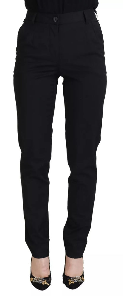 Pantalones pitillo negros de talle alto STAFF de Dolce & Gabbana