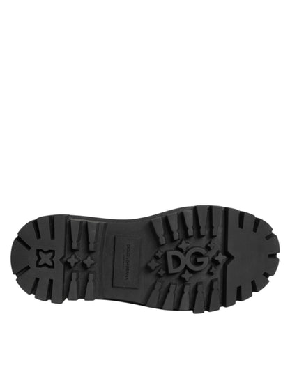 Zapatos Derby Dolce & Gabbana de piel negra con cristales joya