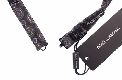 Pajarita Dolce & Gabbana de seda azul con diseño barroco Fantasi