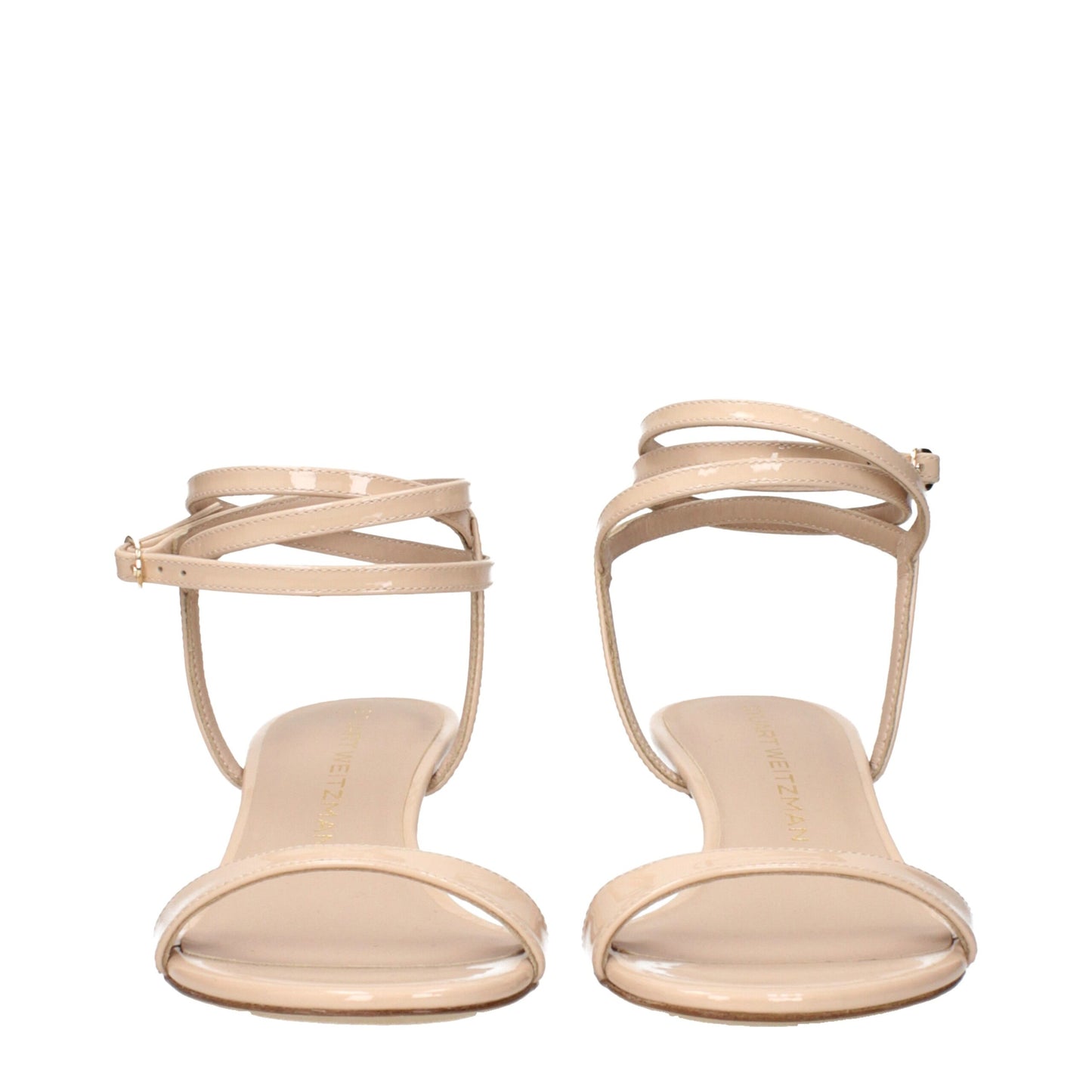 Sandalias Stuart Weitzman de tacón de aguja en piel beige