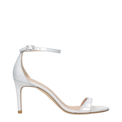 Sandalias Stuart Weitzman de tacón de aguja de cuero blanco