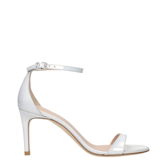 Sandalias Stuart Weitzman de tacón de aguja de cuero blanco