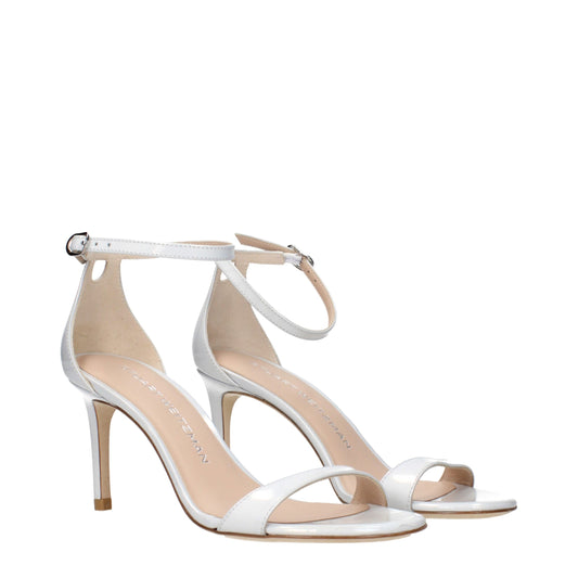 Sandalias Stuart Weitzman de tacón de aguja de cuero blanco