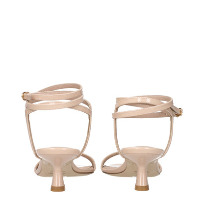 Sandalias Stuart Weitzman de tacón de aguja en piel beige