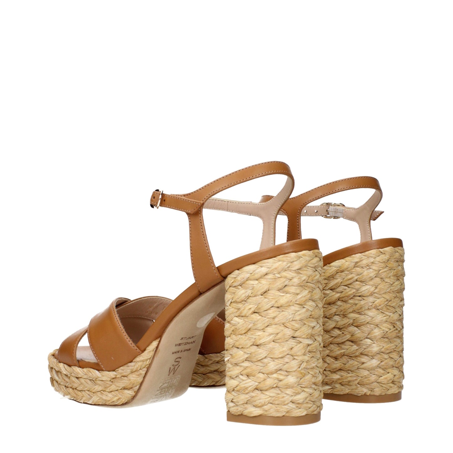 Sandalias de plataforma de piel marrón Stuart Weitzman