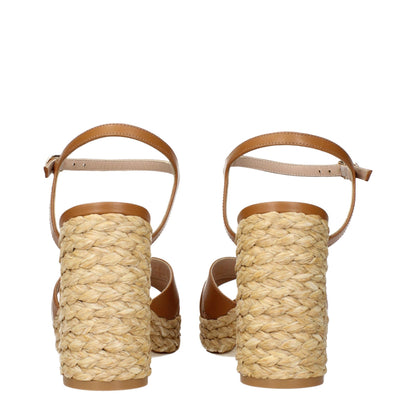 Sandalias de plataforma de piel marrón Stuart Weitzman