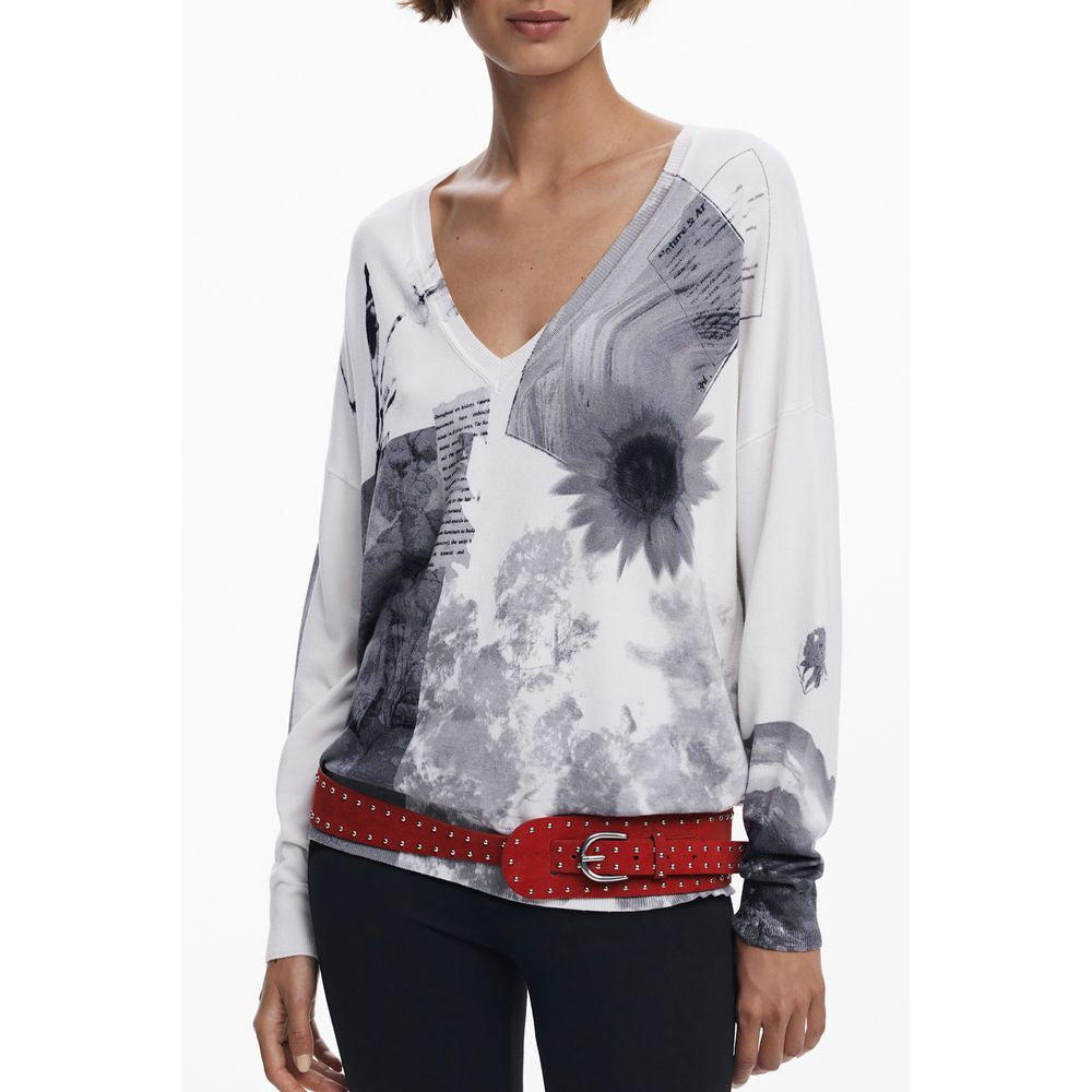 Jersey de viscosa blanco Desigual para mujer